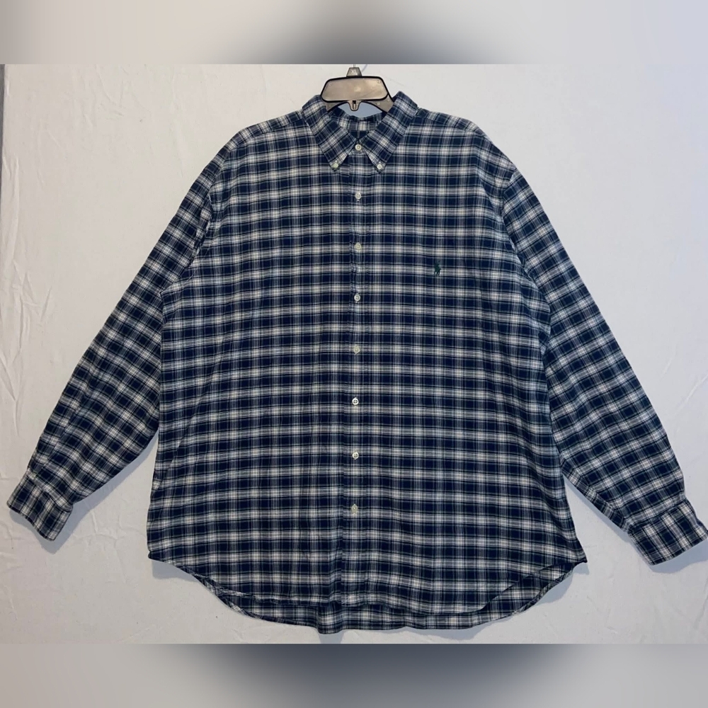 Ralph Lauren Navy and Green Check Shirt